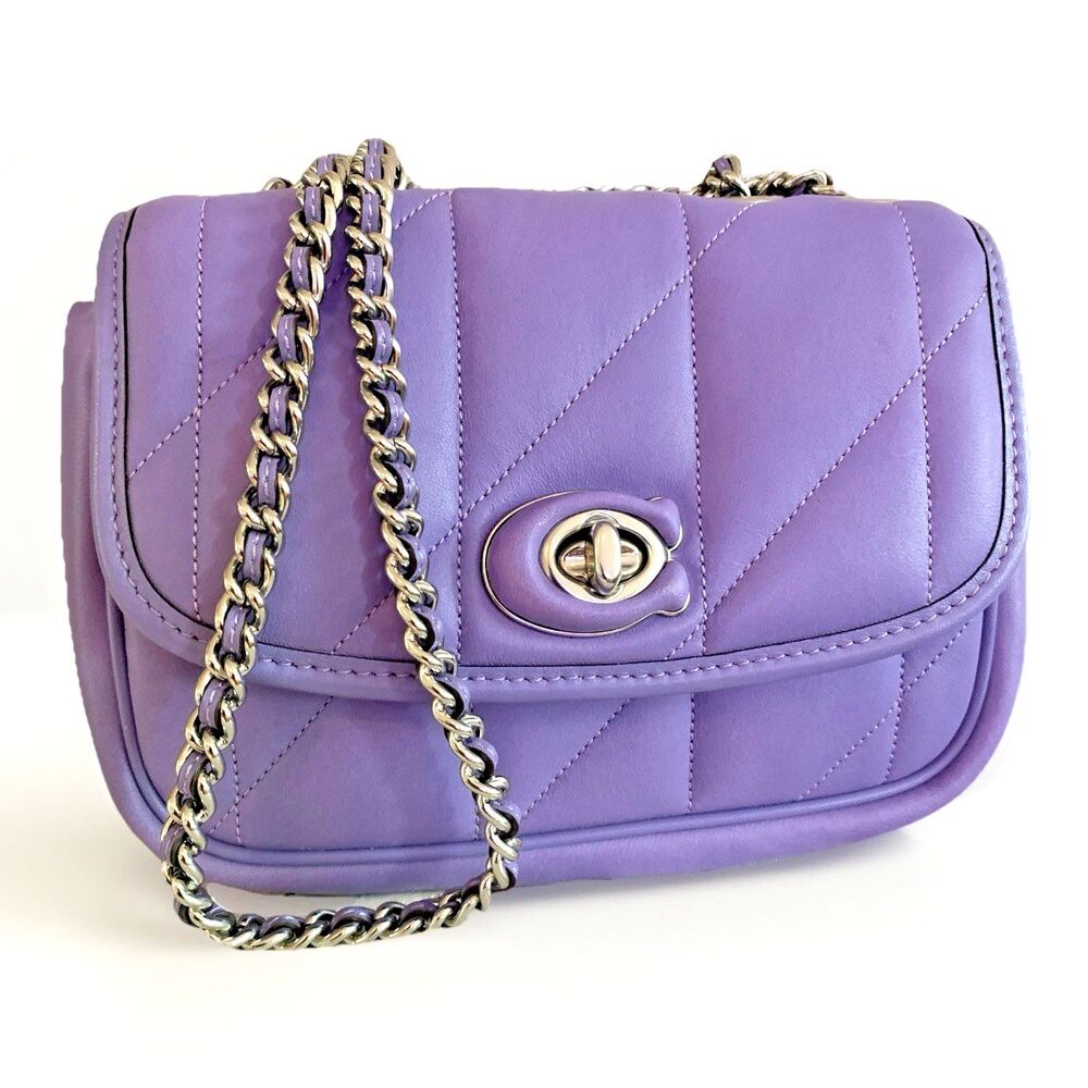 COACH Madison 18 Quilted Pillow Shoulder Bag Light Violet CA086